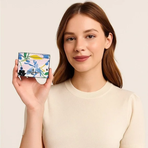 NWT Kate Spade Floral Print Card Holder In Box - Picture 8 of 8